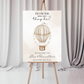 Neutral Beige Hot Air Balloon Gender Reveal Welcome Board Sign | Personalised Gender Reveal Board | Party Sign | A4, A3, A2