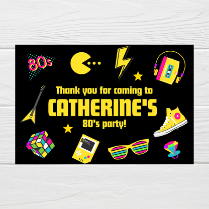 Rectangle Stickers | Party Stickers | 80's Party Stickers | Party Bag Stickers