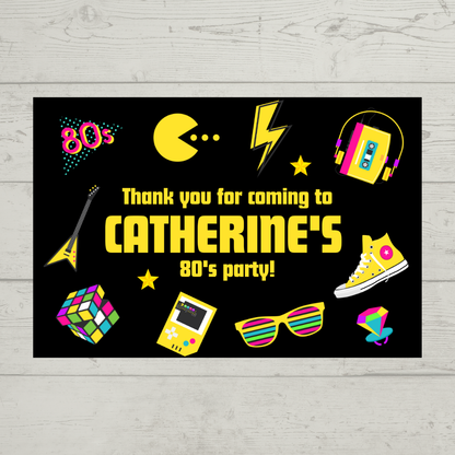 Rectangle Stickers | Party Stickers | 80's Party Stickers | Party Bag Stickers
