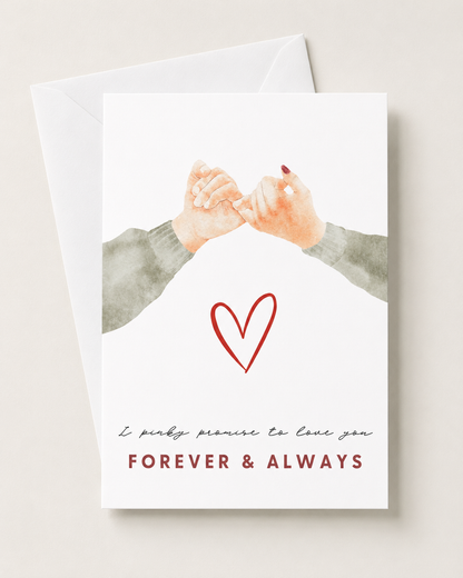 Couples Card | Pinky Promise Card | Valentine Card | Anniversary Card