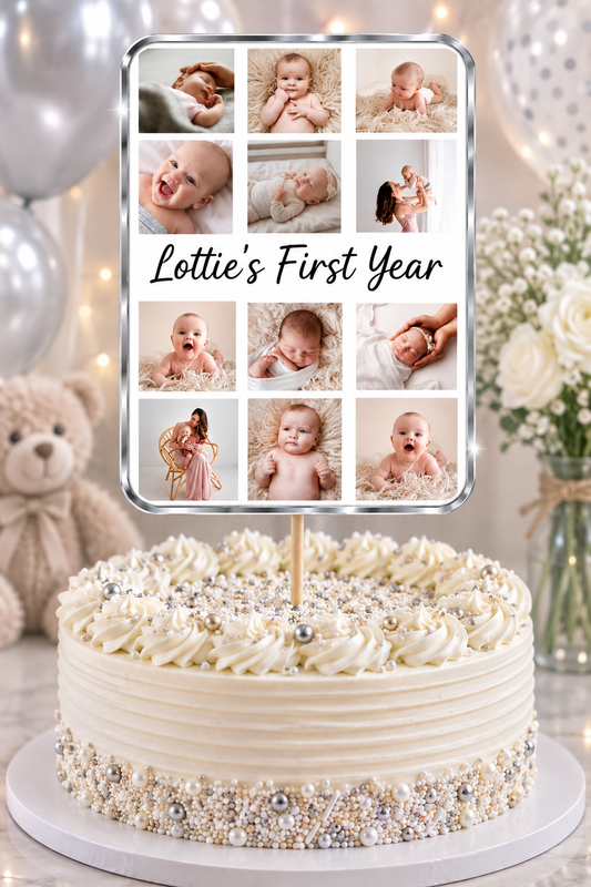 Cake Topper | Personalised Photo 1st Birthday Cake Topper | First Birthday Personalised Photo Party Supplies