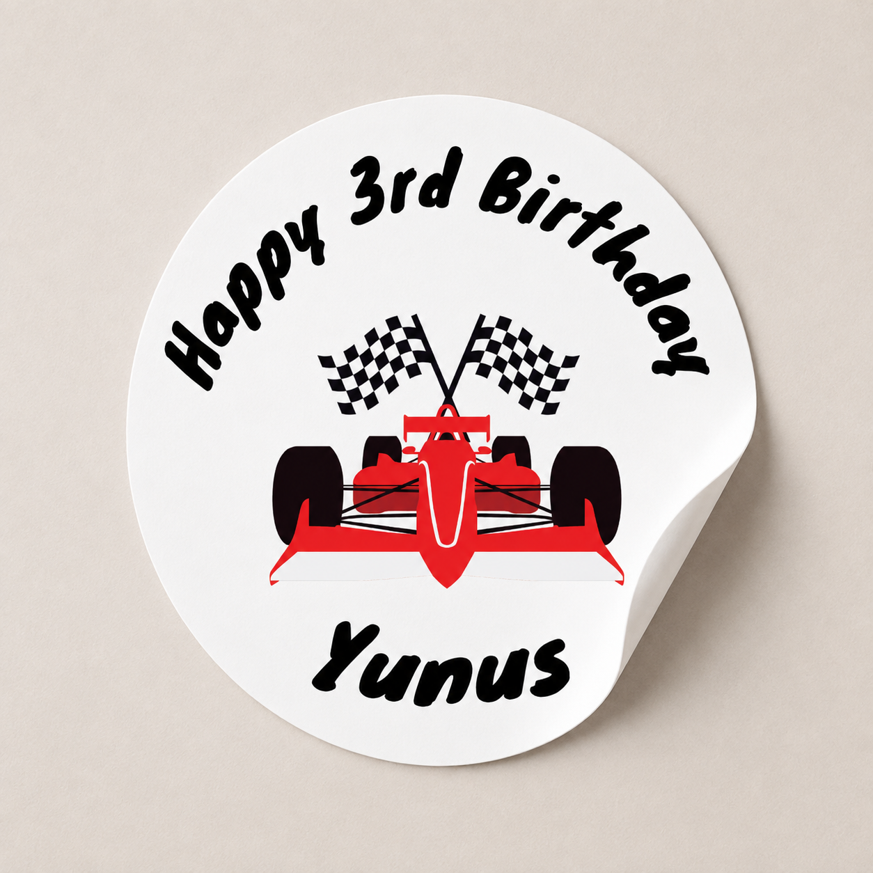 Racing Car Party Stickers | Circle Stickers | Sticker Sheet | Party Stickers | Racing Car Party Theme - Dinky Designs