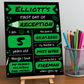 Children's Green Print | First Day Of School Photo Prop | Laminated Keepsake