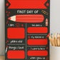 Children's Red Print | First Day Of School Photo Prop | Laminated Keepsake