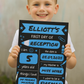 Children's Blue Print | First Day Of School Photo Prop | Laminated Keepsake