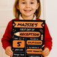 Children's Orange Print | First Day Of School Photo Prop | Laminated Keepsake