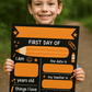 Children's Orange Print | First Day Of School Photo Prop | Laminated Keepsake
