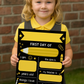 Children's Yellow Print | First Day Of School Photo Prop | Laminated Keepsake