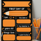 Children's Orange Print | First Day Of School Photo Prop | Laminated Keepsake