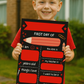 Children's Red Print | First Day Of School Photo Prop | Laminated Keepsake