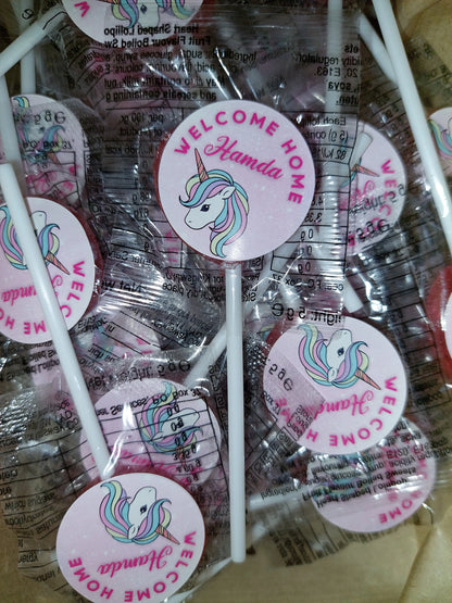 Unicorn Birthday Stickers | Various Sizes | Unicorn Party Supplies - Dinky Designs