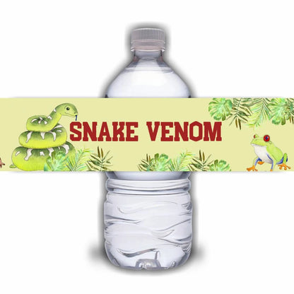 Juice Bottle Labels | Personalised Reptile Labels | Water Bottle Stickers | Reptile Party | Party Stickers