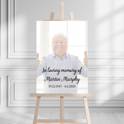 Funeral Service Entrance Board Sign | Personalised Colour Photo Funeral Board | Funeral Wake Sign | A4, A3, A2
