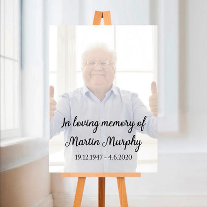 Funeral Service Entrance Board Sign | Personalised Colour Photo Funeral Board | Funeral Wake Sign | A4, A3, A2