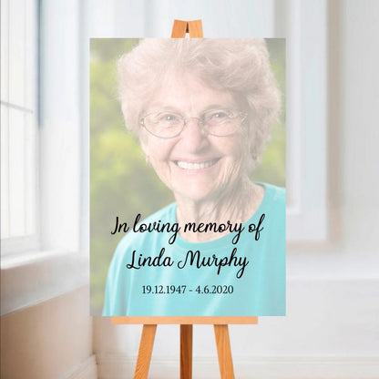 Funeral Service Entrance Board Sign | Personalised Colour Photo Funeral Board | Funeral Wake Sign | A4, A3, A2