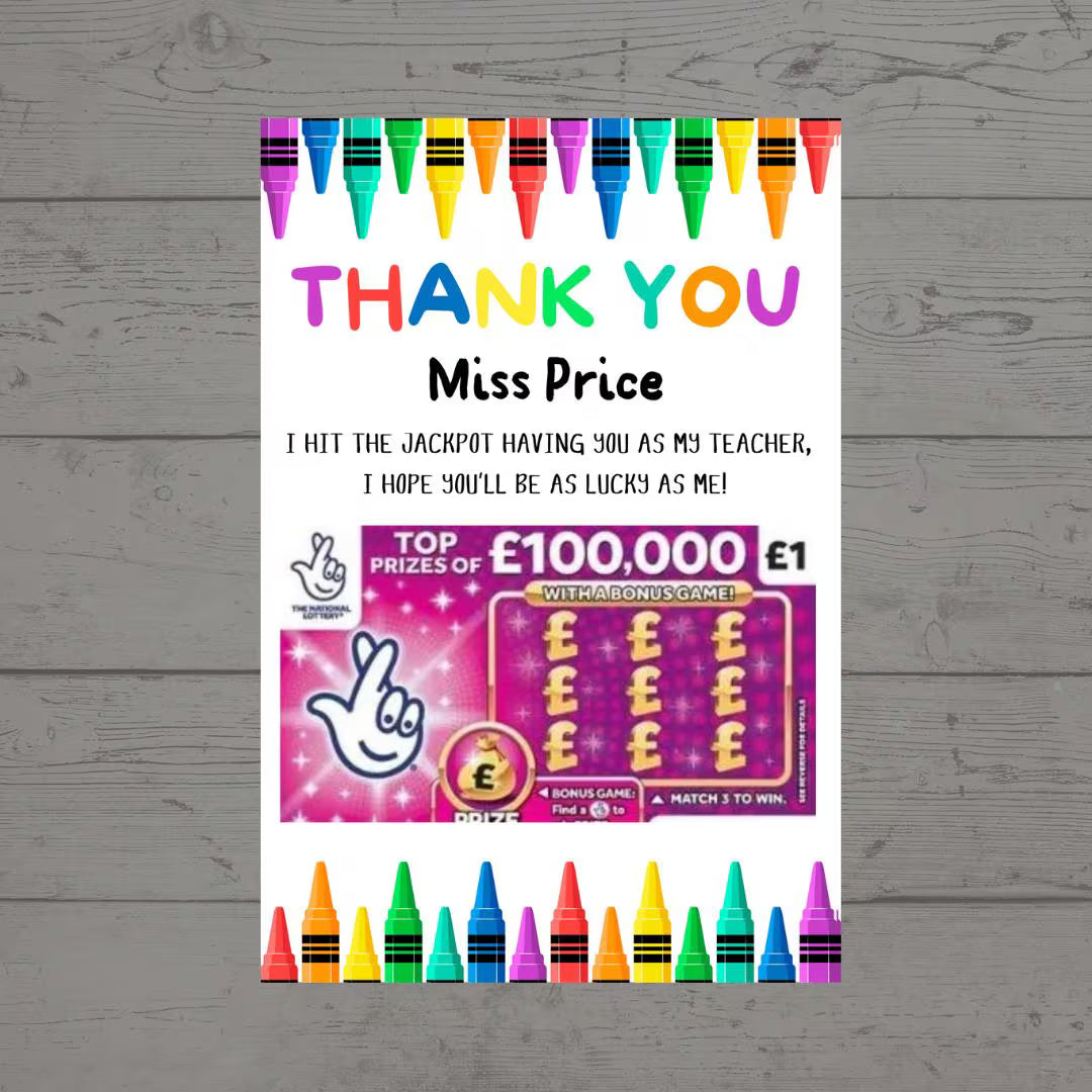 Teacher Gift | Teacher Gift Idea Scratch Card Lottery Ticket | Teacher Gift Idea