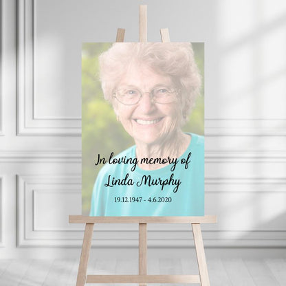 Funeral Service Entrance Board Sign | Personalised Colour Photo Funeral Board | Funeral Wake Sign | A4, A3, A2