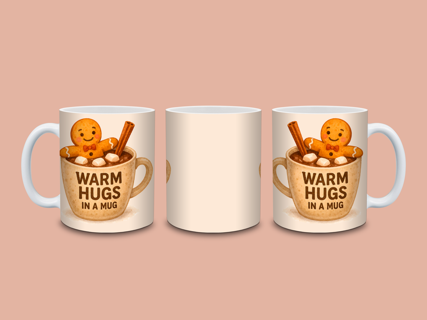 Christmas Mug | Warm Hugs In A Mug Mug | Gingerbread Mug | Gift Idea