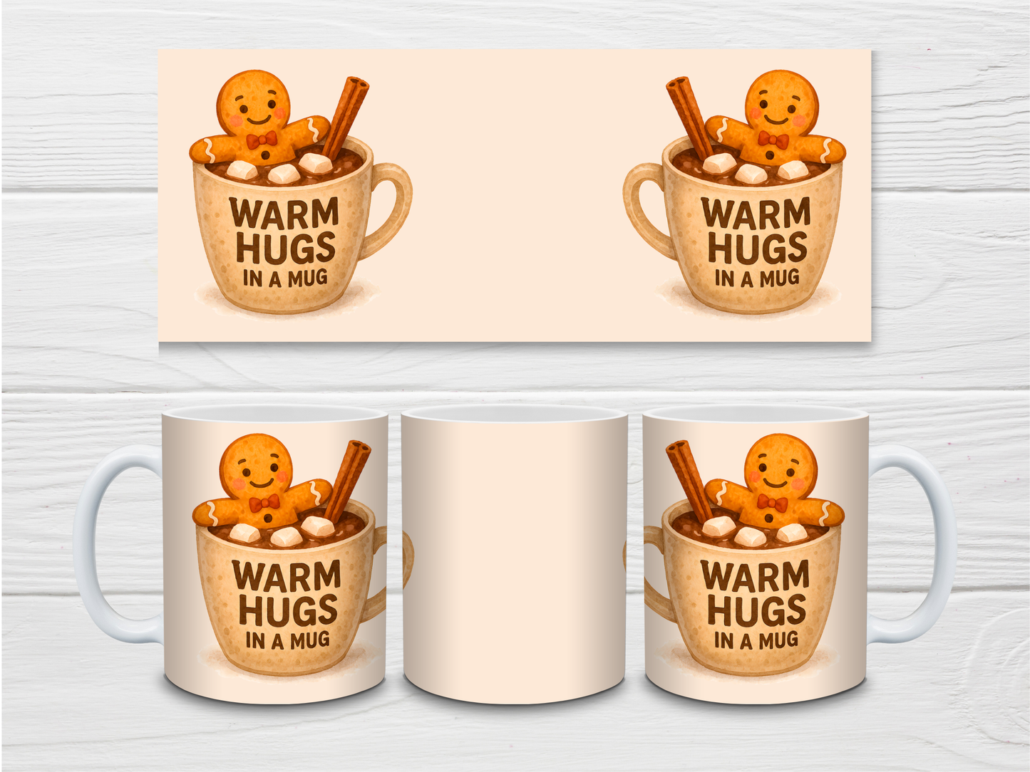 Christmas Mug | Warm Hugs In A Mug Mug | Gingerbread Mug | Gift Idea