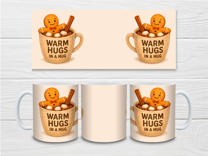 Christmas Mug | Warm Hugs In A Mug Mug | Gingerbread Mug | Gift Idea