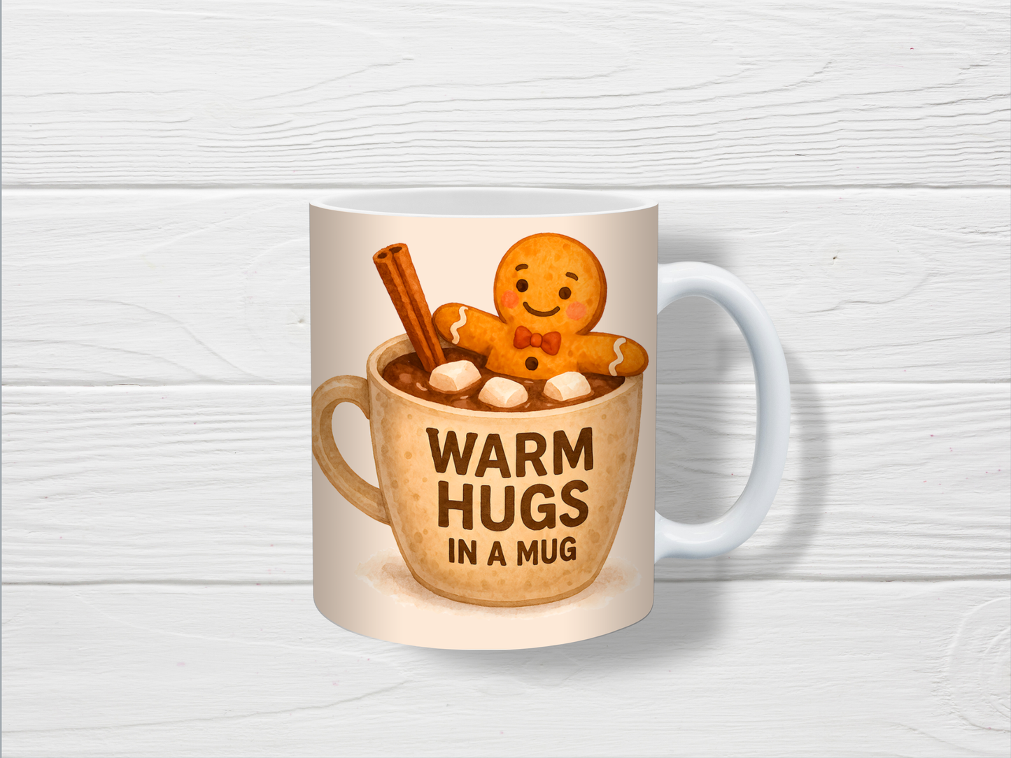 Christmas Mug | Warm Hugs In A Mug Mug | Gingerbread Mug | Gift Idea