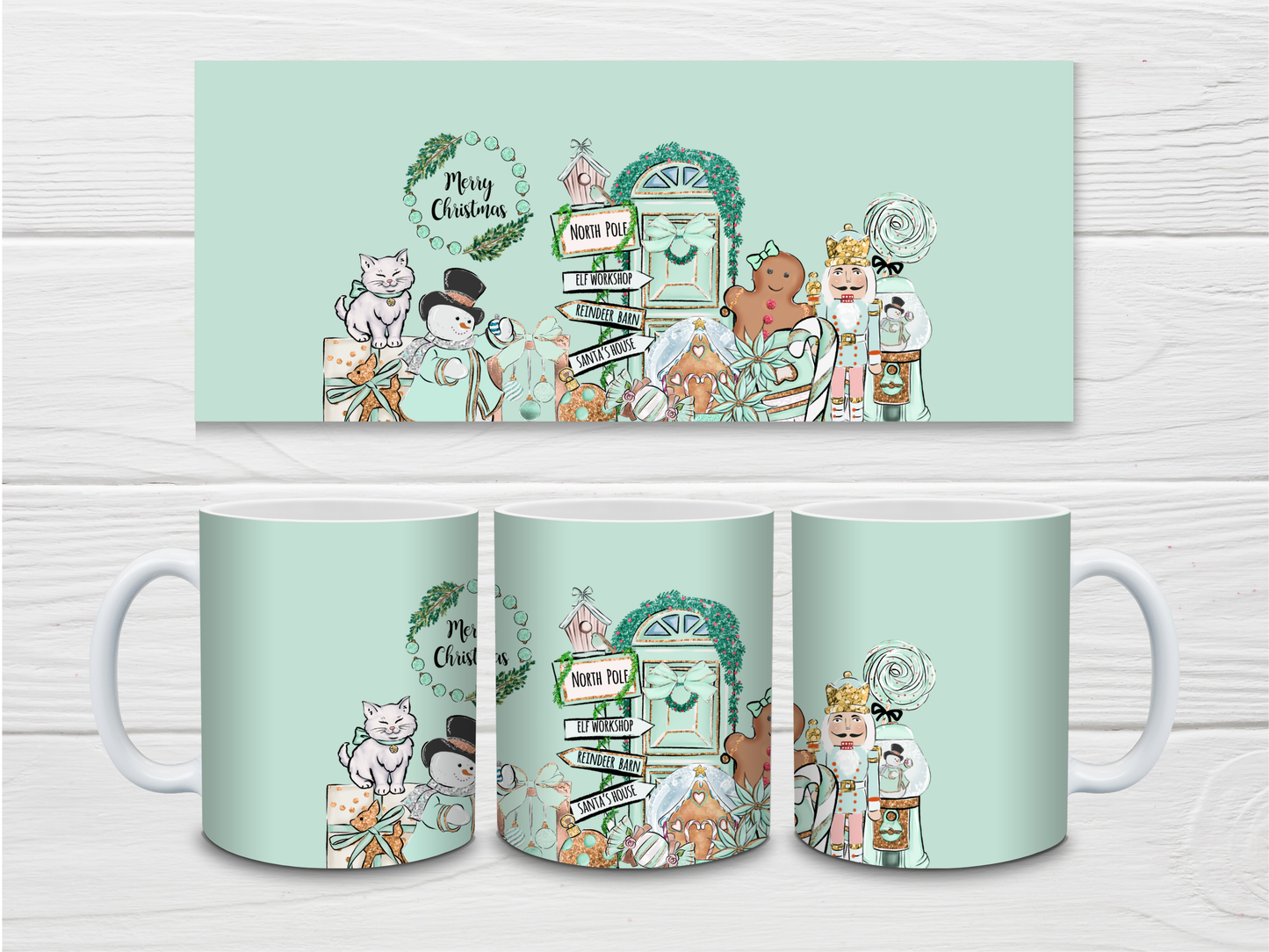 SALE - Mint Green Christmas Mug | Merry Christmas Mug | Gift Idea