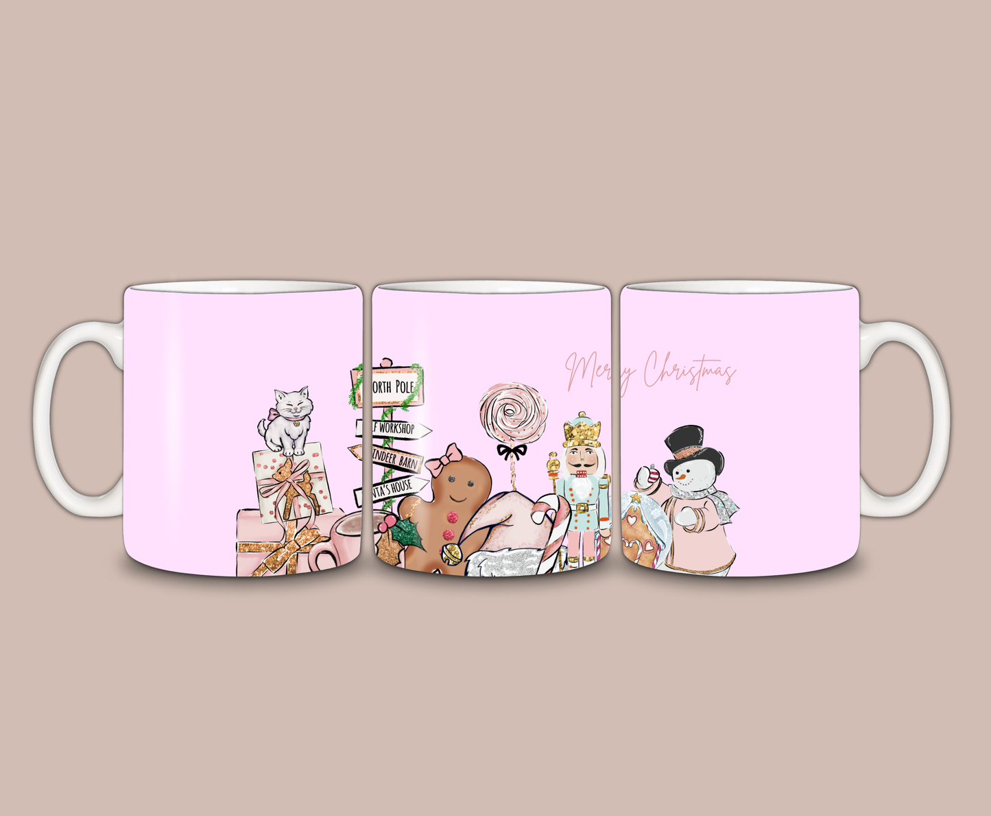 SALE - Pink Christmas Mug | Merry Christmas Mug | Gift Idea