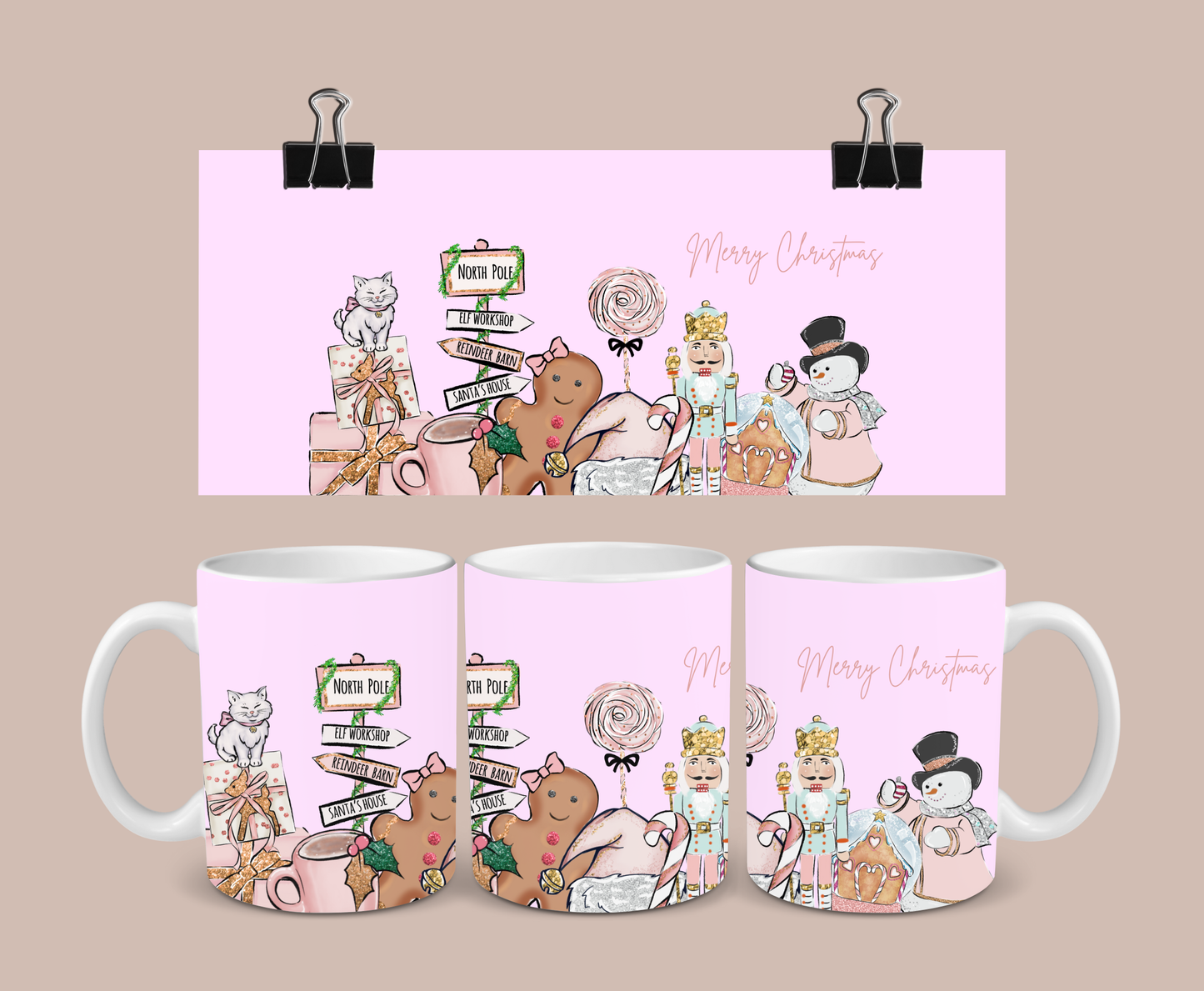SALE - Pink Christmas Mug | Merry Christmas Mug | Gift Idea