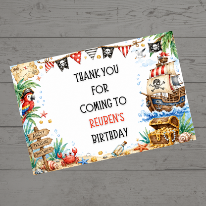 Rectangle Stickers | Pirate Party Stickers | Party Bag Stickers - Dinky Designs