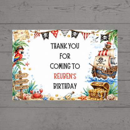 Rectangle Stickers | Pirate Party Stickers | Party Bag Stickers - Dinky Designs
