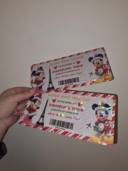 Surprise Disneyland Paris Ticket Print | Personalised Disneyland Ticket Voucher | Gift Idea