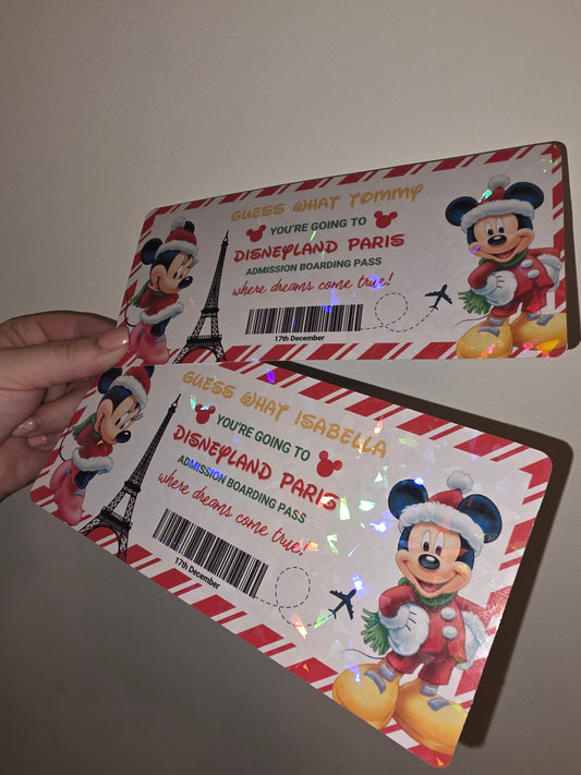 Surprise Disneyland Paris Ticket Print | Personalised Disneyland Ticket Voucher | Gift Idea