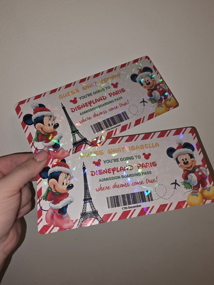 Surprise Disneyland Paris Ticket Print | Personalised Disneyland Ticket Voucher | Gift Idea