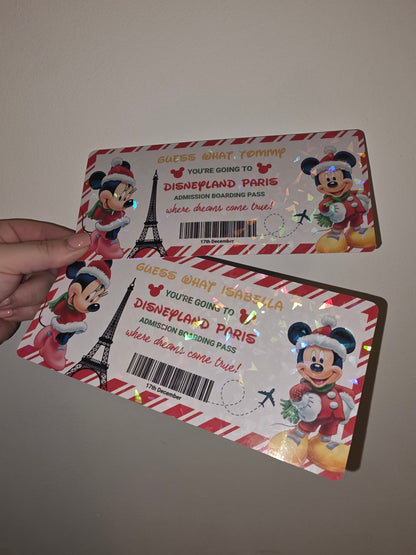Surprise Disneyland Paris Ticket Print | Personalised Disneyland Ticket Voucher | Gift Idea