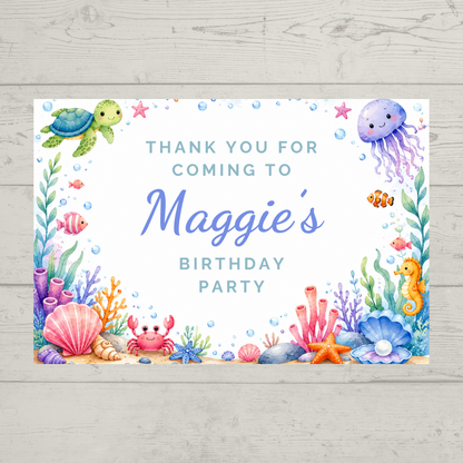 Rectangle Stickers | Under Sea Party Stickers | Party Bag Stickers - Dinky Designs