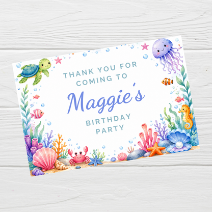 Rectangle Stickers | Under Sea Party Stickers | Party Bag Stickers - Dinky Designs