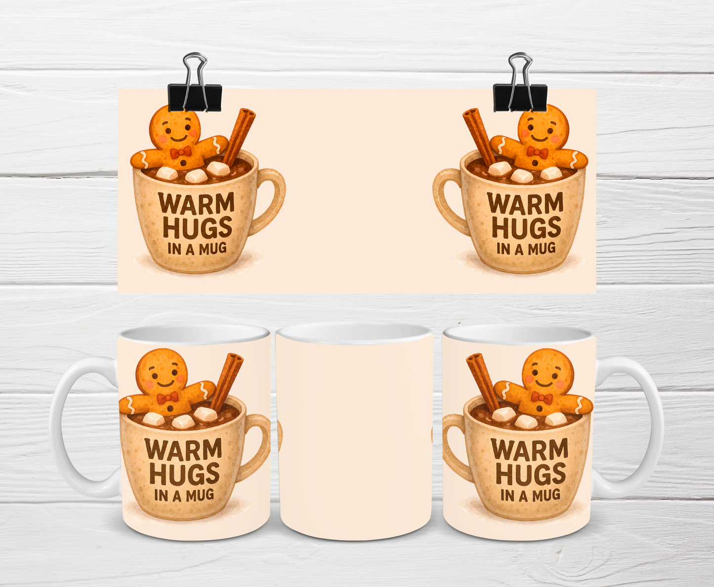 Christmas Mug | Warm Hugs In A Mug Mug | Gingerbread Mug | Gift Idea