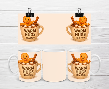 Christmas Mug | Warm Hugs In A Mug Mug | Gingerbread Mug | Gift Idea