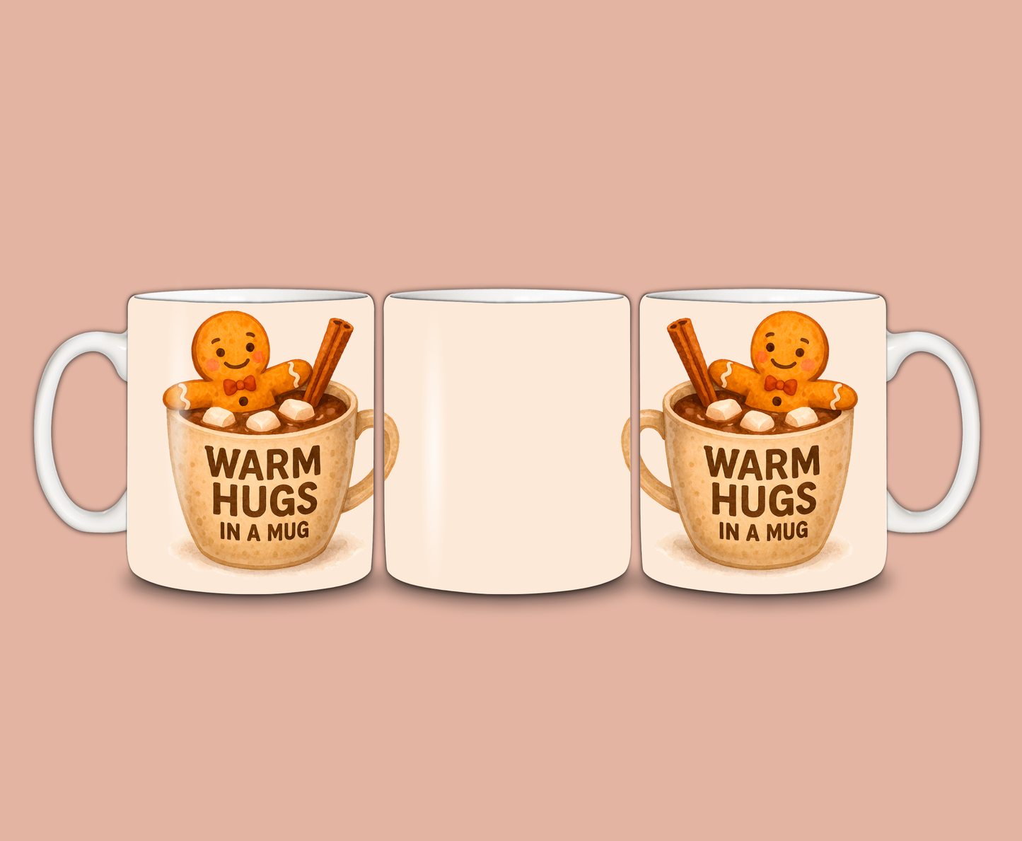 Christmas Mug | Warm Hugs In A Mug Mug | Gingerbread Mug | Gift Idea