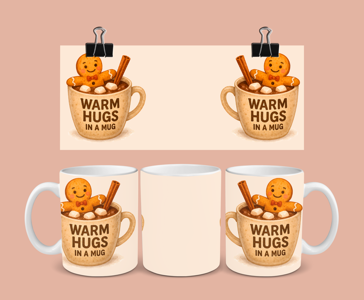Christmas Mug | Warm Hugs In A Mug Mug | Gingerbread Mug | Gift Idea