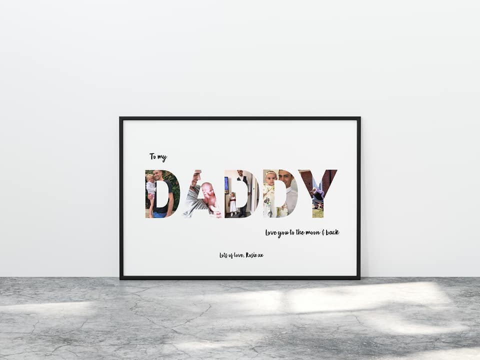 Fathers Day Print | Personalised Photo Letters | Father's Day Gift | Love You To The Moon & Back