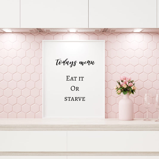 Kitchen Print | Today's Menu | Funny Print - Dinky Designs