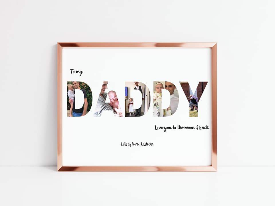 Fathers Day Print | Personalised Photo Letters | Father's Day Gift | Love You To The Moon & Back