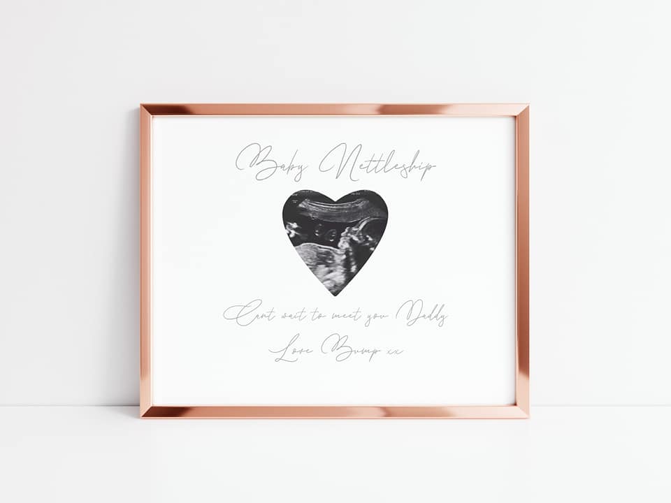 Mothers Day Print | Fathers Day Print | Daddy Print | Mummy Print | Can't Wait To Meet You, Love Bump | Personalised Print | Daddy Gift | Mummy Gift | Scan Photo Gift