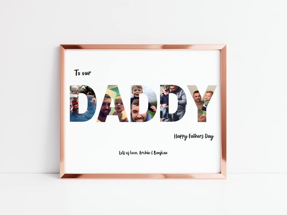 Fathers Day Print | Personalised Photo Letters | Father's Day Gift