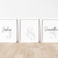 Couple Print | Personalised Name Gift | Set Of 3 Prints | Anniversary Gift | Wedding Gift - Dinky Designs