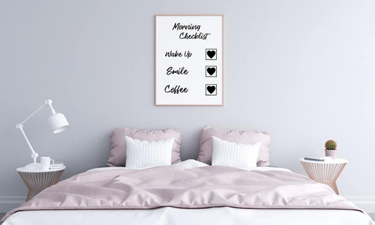 Bedroom Print | Morning Checklist | Quote Print - Dinky Designs