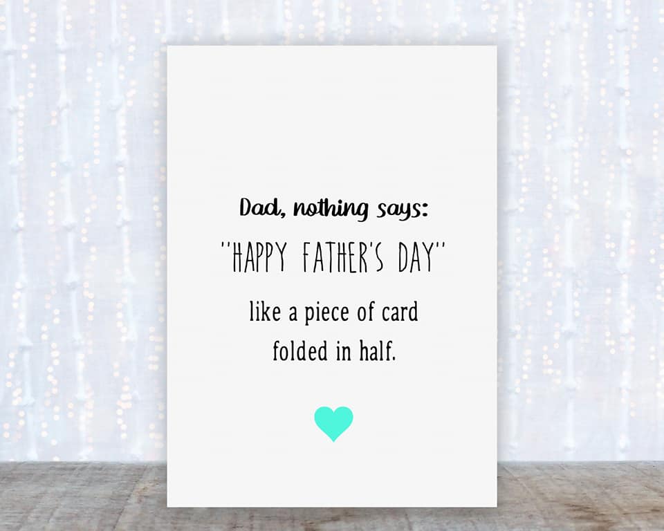 Fathers Day Card | Dad, Nothing Says 'Happy Father's Day' Like A Piece Of Card Folded In Half | Funny Card - Dinky Designs