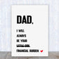 Fathers Day Card | Dad, I Will Always Be Your Little Burden | Funny Card - Dinky Designs
