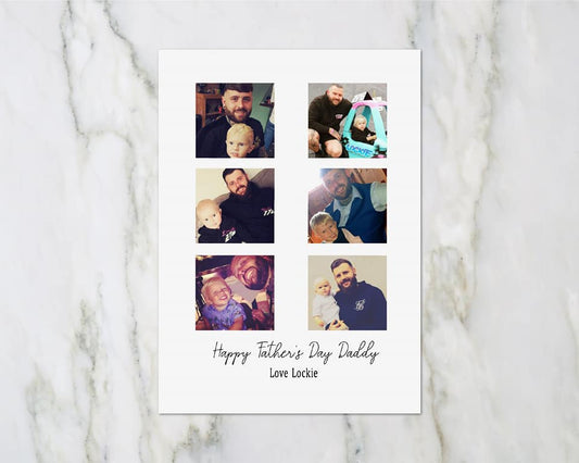 Fathers Day Card | Personalised Image Column Photo Card - Dinky Designs